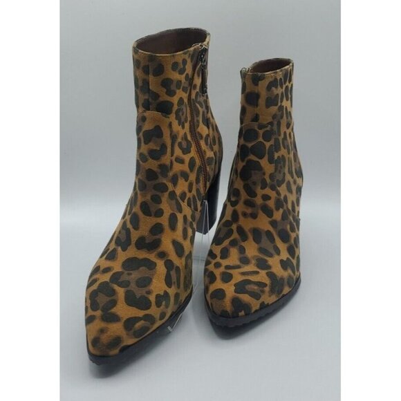 Blondo Shoes - BLONDO Women's Animal Print Leather Wwaterproof Ankle Boots Heels  Sz 9.5M